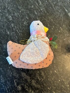 Vintage Kurt S Adler Christmas Ornament Fabric Goose 1980s Country Cottagecore